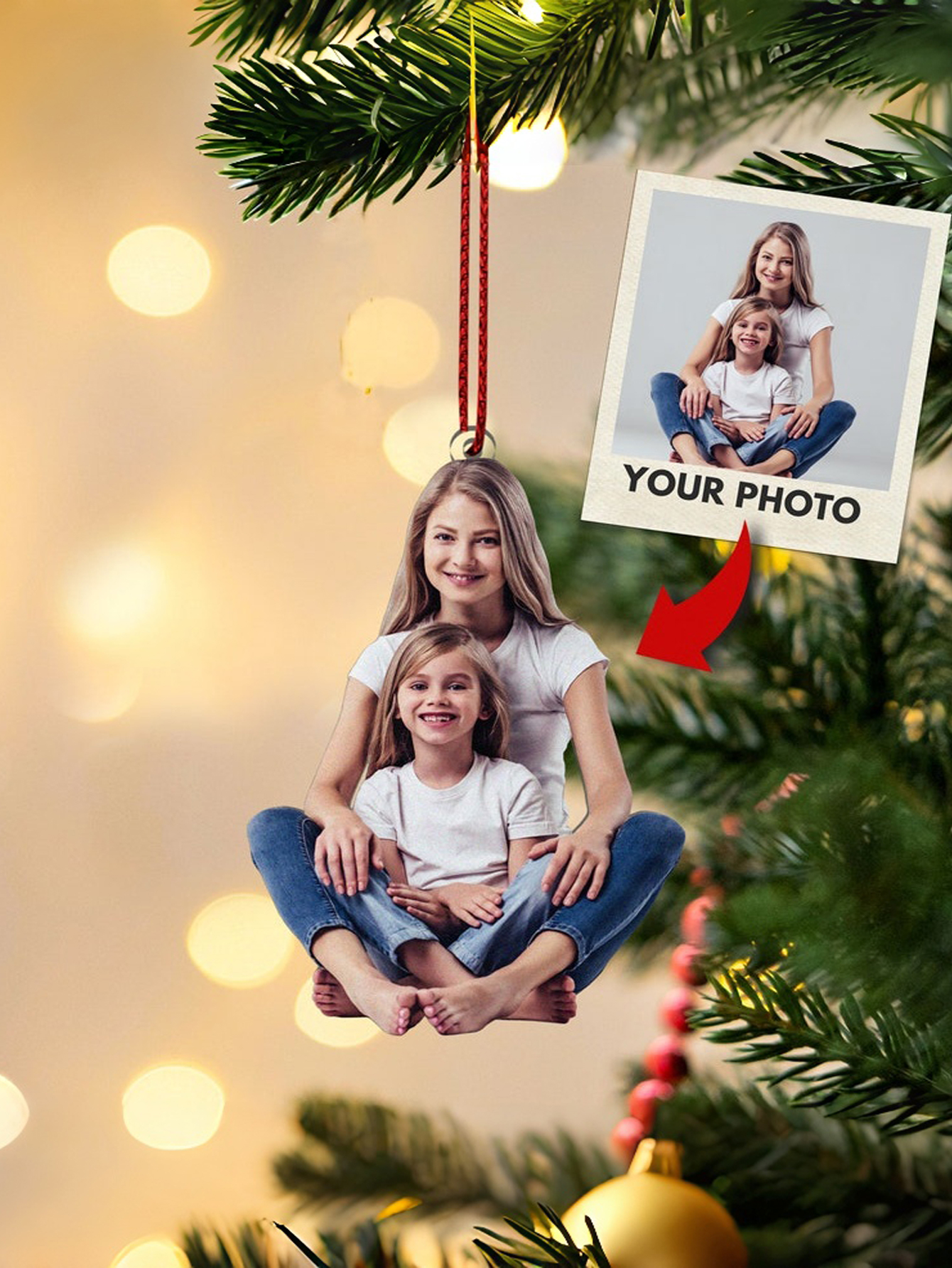 Custom Acrylic Photo Christmas Tree Ornament